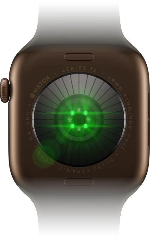 The back of Apple Watch Series 12, showing the health sensor.