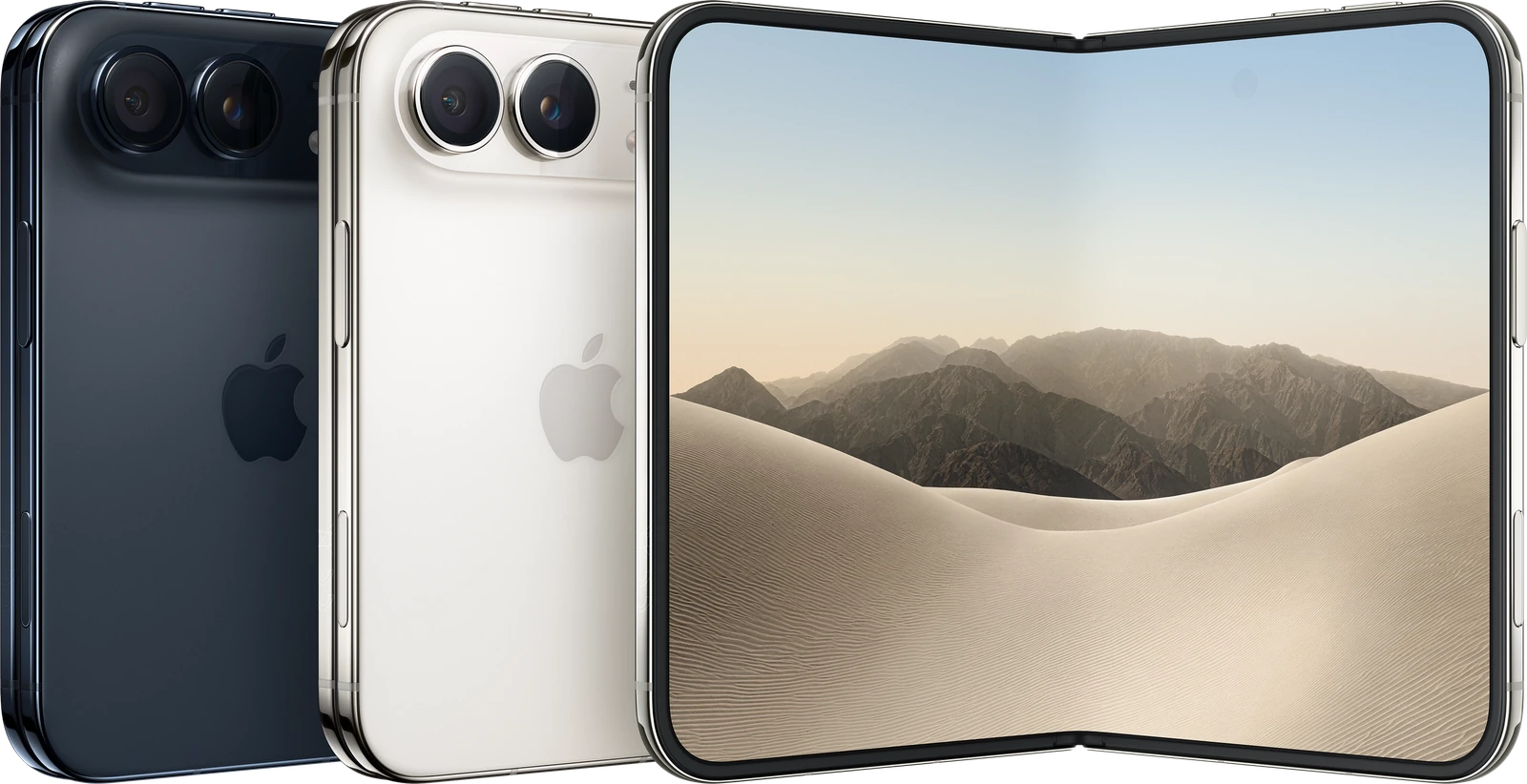 iPhone Duo in Night Sky and Star White, and open.