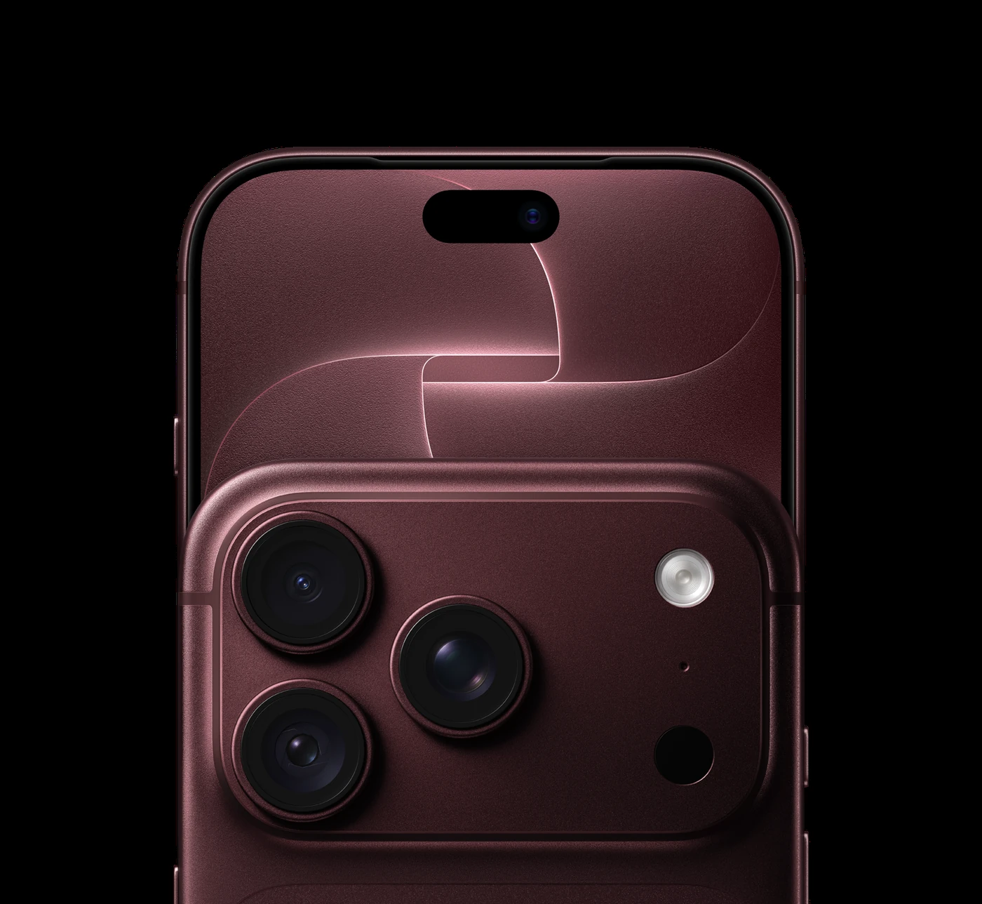 iPhone 18 Pro in Burgundy, front and back.