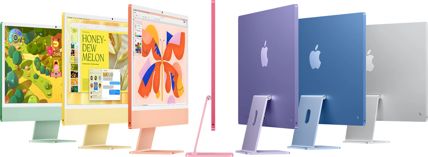 iMac in all seven colors.