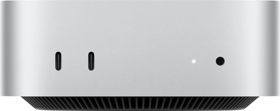 Mac mini, front view.