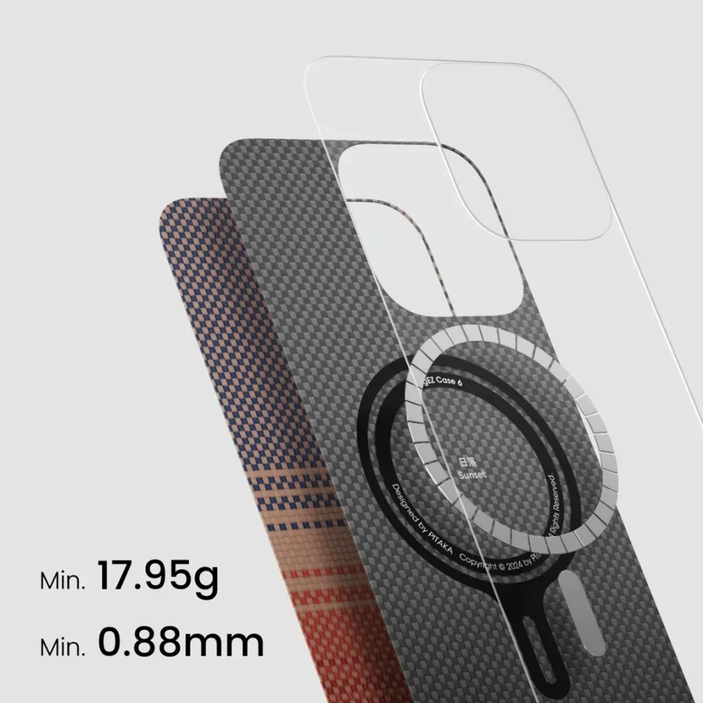 PITAKA Tactile Woven Case for iPhone 16 Pro - Sunset-4.webp