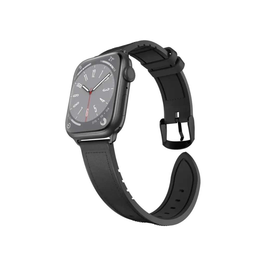 SwitchEasy Hybrid Silicone-Leather 46mm Black-3.webp