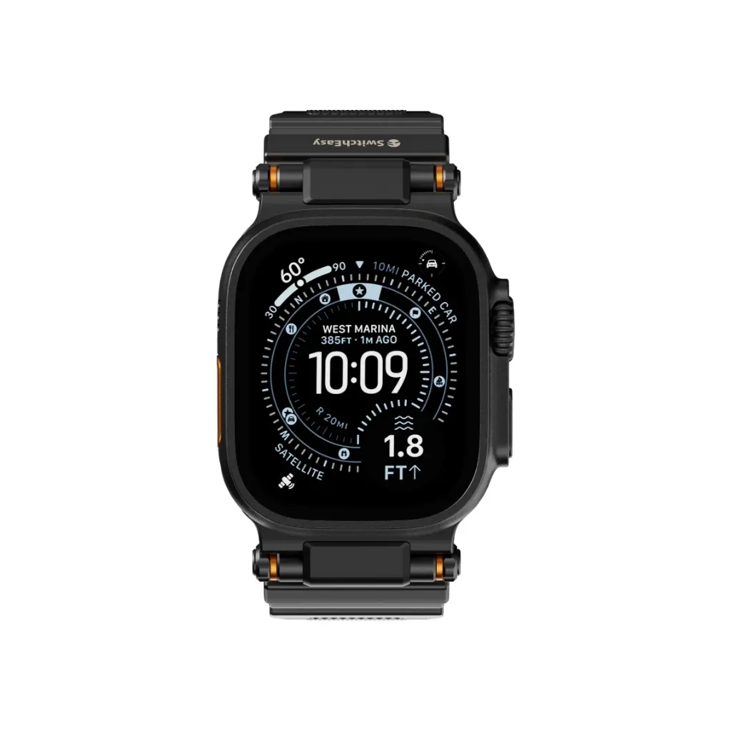 SwitchEasy Rugged Silicone Watch Band 46mm Black-2.webp