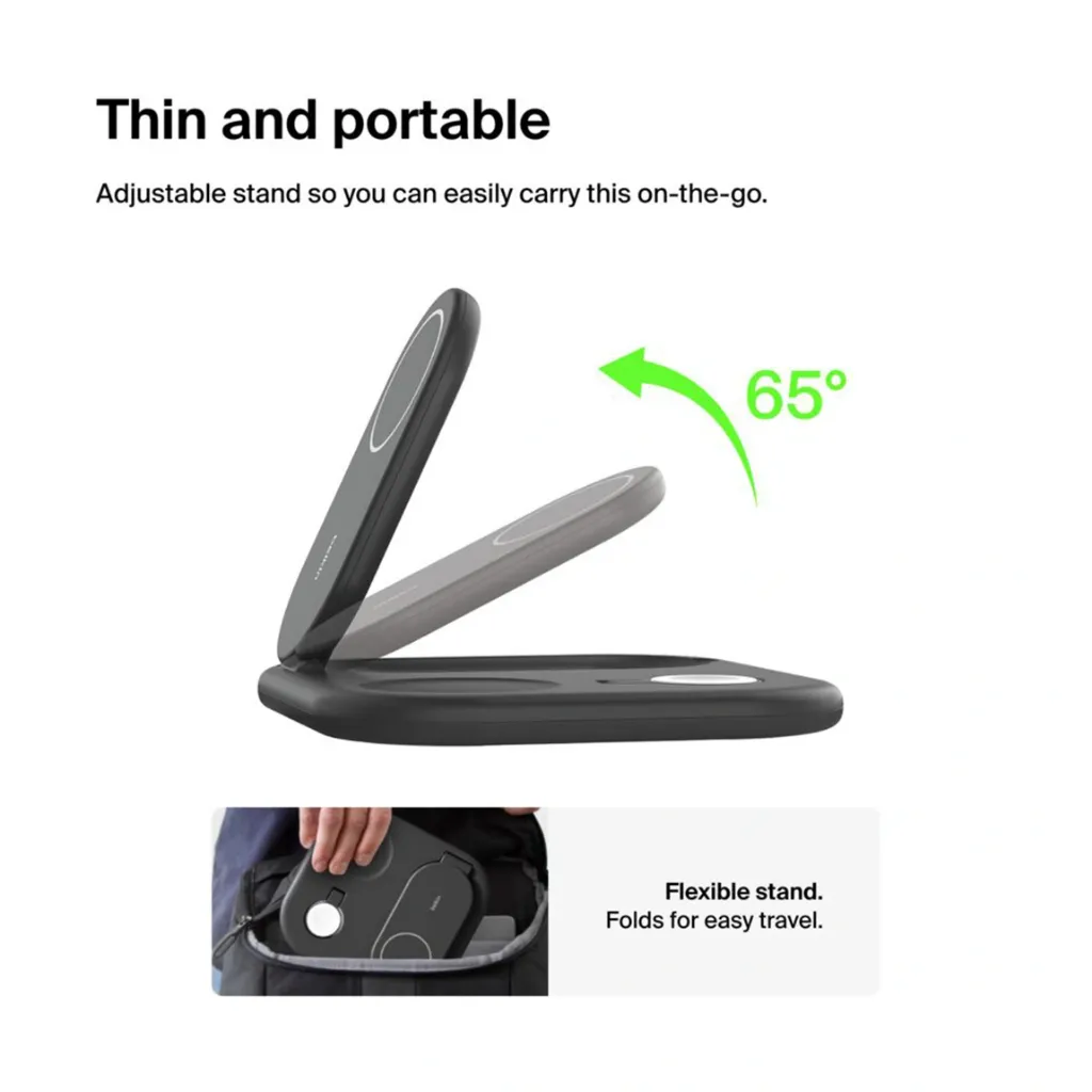 belkin BoostCharge 3-in-1 Magnetic Foldable Wireless Charger with Qi2 15W Black-10.webp