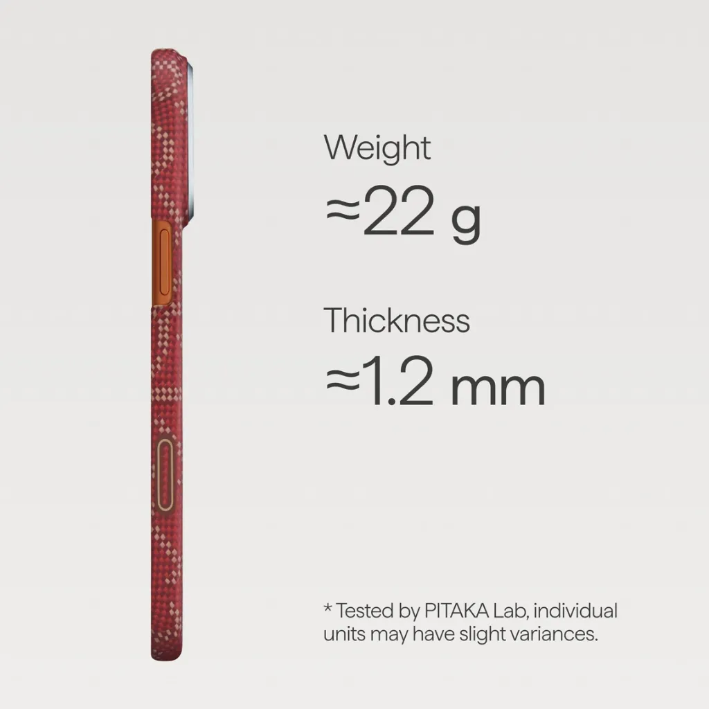 Pitaka Ultra-Slim Case iPhone 17 Pro Max - GOLD RED-5.webp