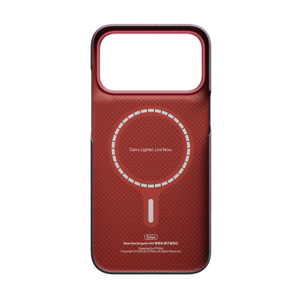 Pitaka Edge Case for iPhone 18 Pro Max-Blue's Red-5.webp