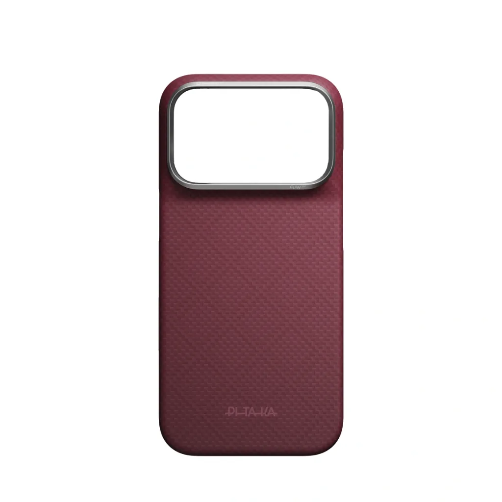 Pitaka Edge Case For iPhone 18 Pro - Burgundy (PitaTap)-3.webp