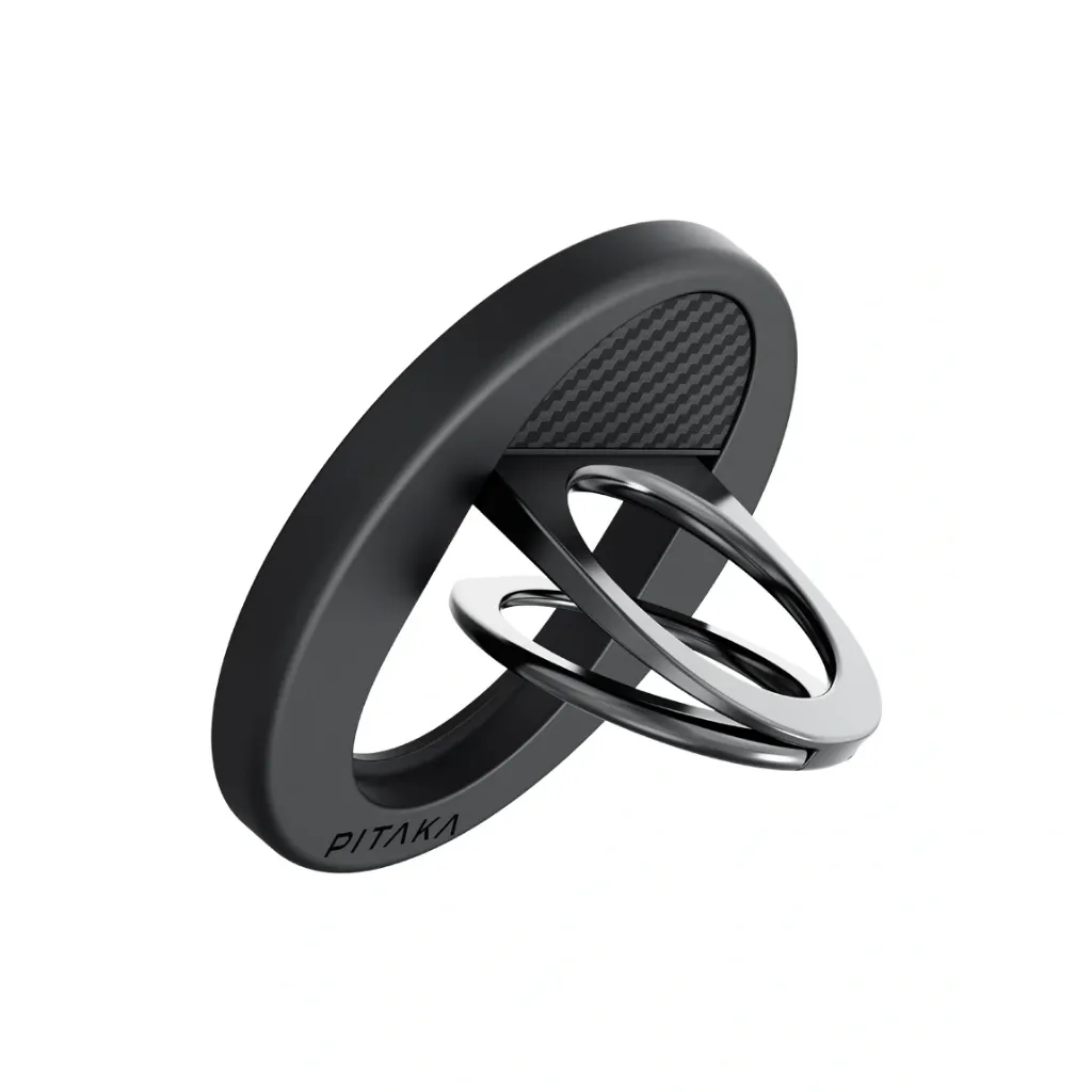 PITAKA Magsafe Phone Ring Holder MagEZ Grip 3 - Black/Grey (Twill)-2