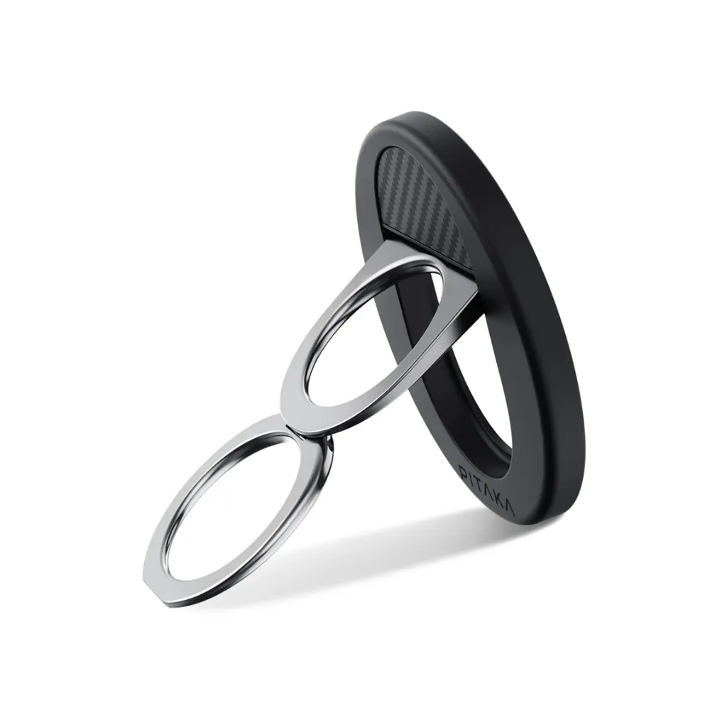 PITAKA Magsafe Phone Ring Holder MagEZ Grip 3 - Black/Grey (Twill)-6