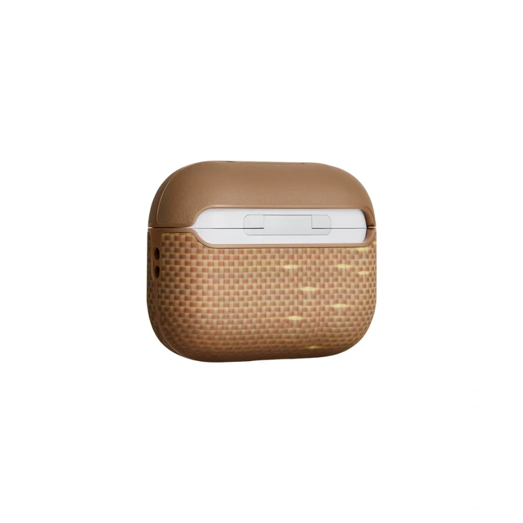 Pitaka Aramid Fiber Magnetic Case for AirPods Pro3 - Golden Glint-3.webp