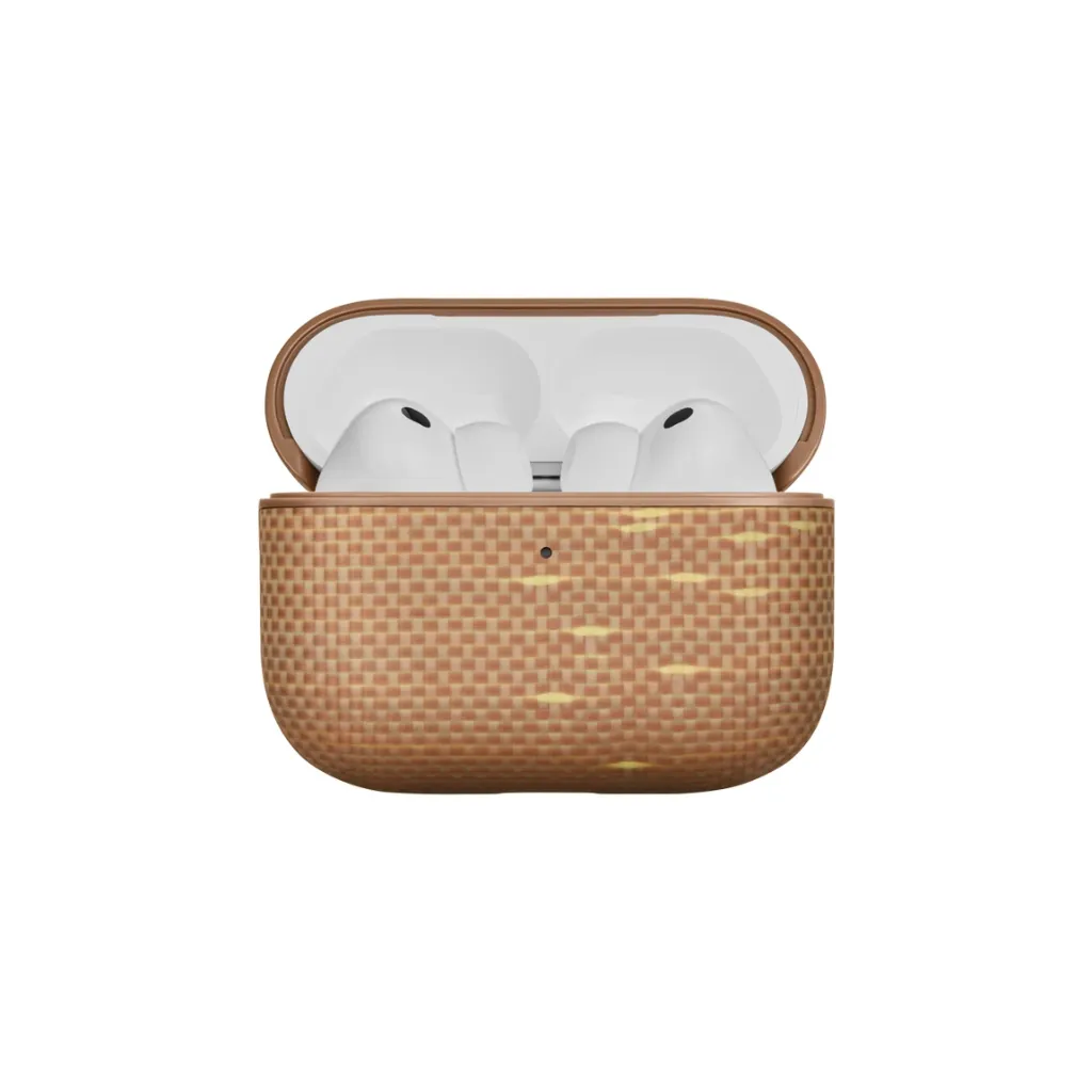 Pitaka Aramid Fiber Magnetic Case for AirPods Pro3 - Golden Glint-4.webp