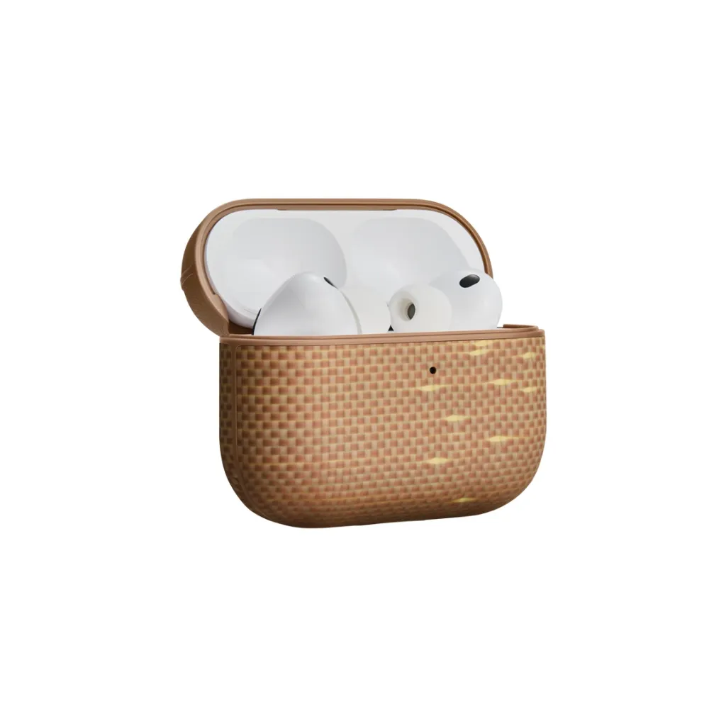 Pitaka Aramid Fiber Magnetic Case for AirPods Pro3 - Golden Glint-5.webp