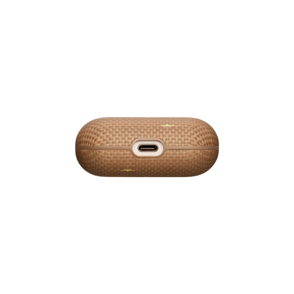 Pitaka Aramid Fiber Magnetic Case for AirPods Pro3 - Golden Glint-6.webp