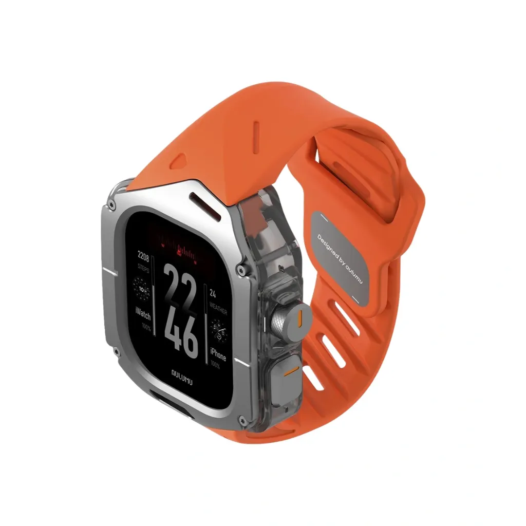 Aulumu A01 case with Titanium Cover+Orange Band-3.webp