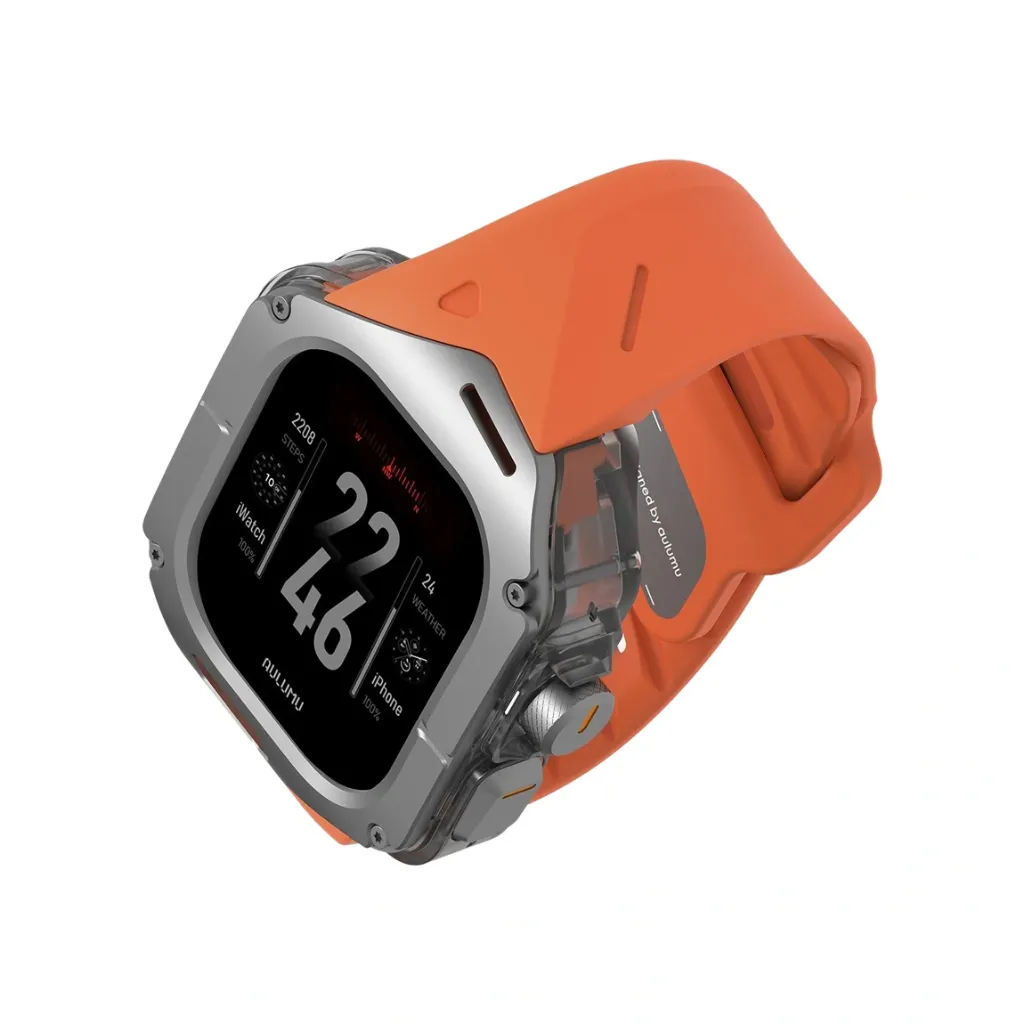 Aulumu A01 case with Titanium Cover+Orange Band-7.webp