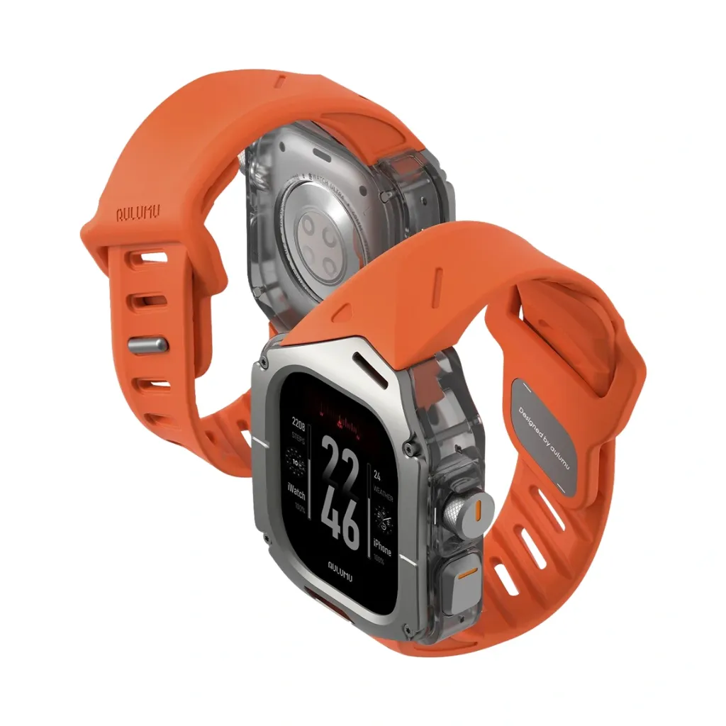 Aulumu A01 case with Titanium Cover+Orange Band-8.webp