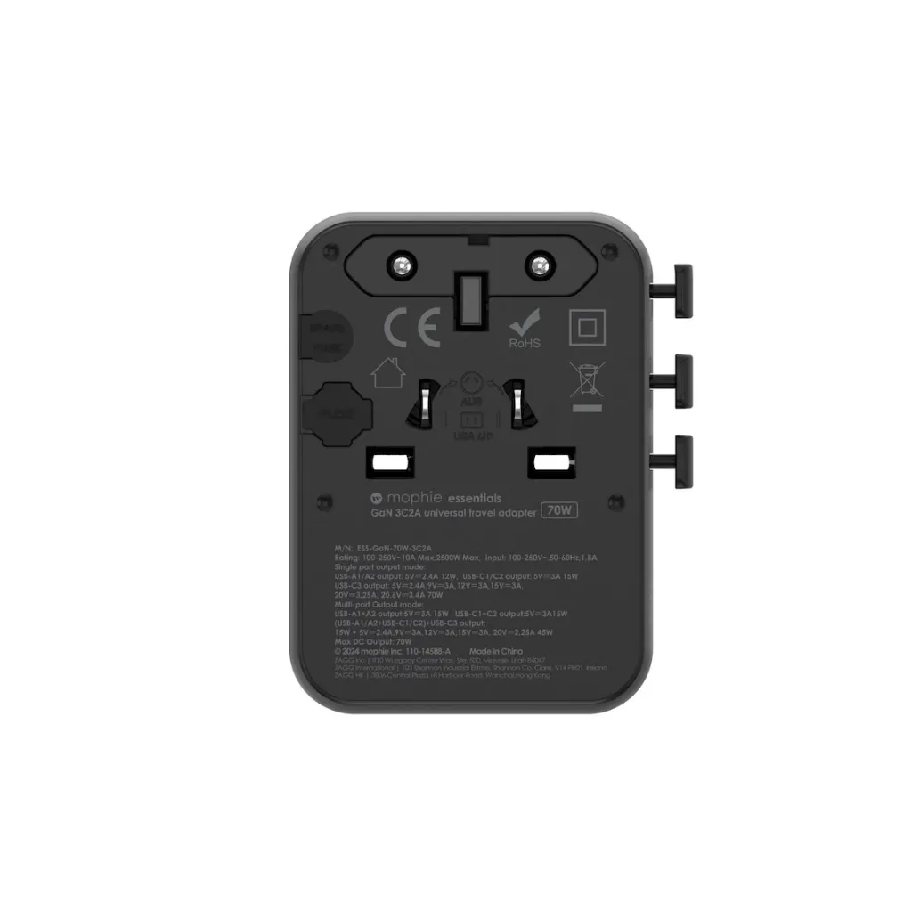 Mophie Essentials 70W GaN 5 Ports + AC Travel Adapter-10.webp