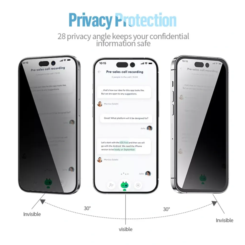 Blueo HD Privacy Anti- Peep Tempered Glass for iPhone 18 Pro Max-6.webp