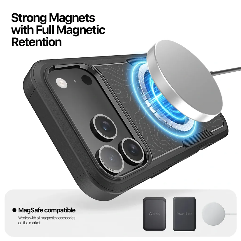 DUX DUCIS SHLD Series For iPhone 17 Pro Max Magnetic Case (Contour Pattern) - BLACK-8.webp