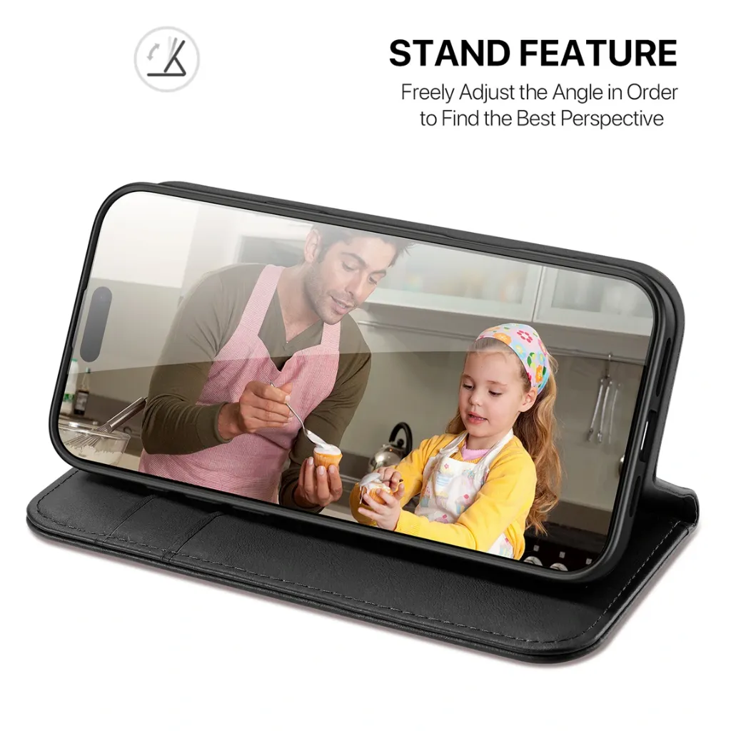 Dux Ducis Hivo Genuine Leather Book Case - iPhone 17 Pro Max - BLACK-7.webp