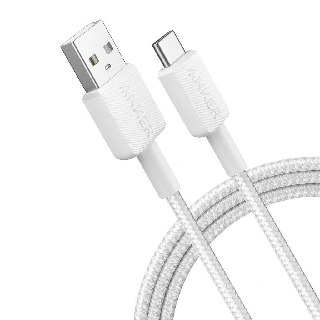 Anker 322 USB-A to USB-C Cable (3ft Braided)-white-2.webp