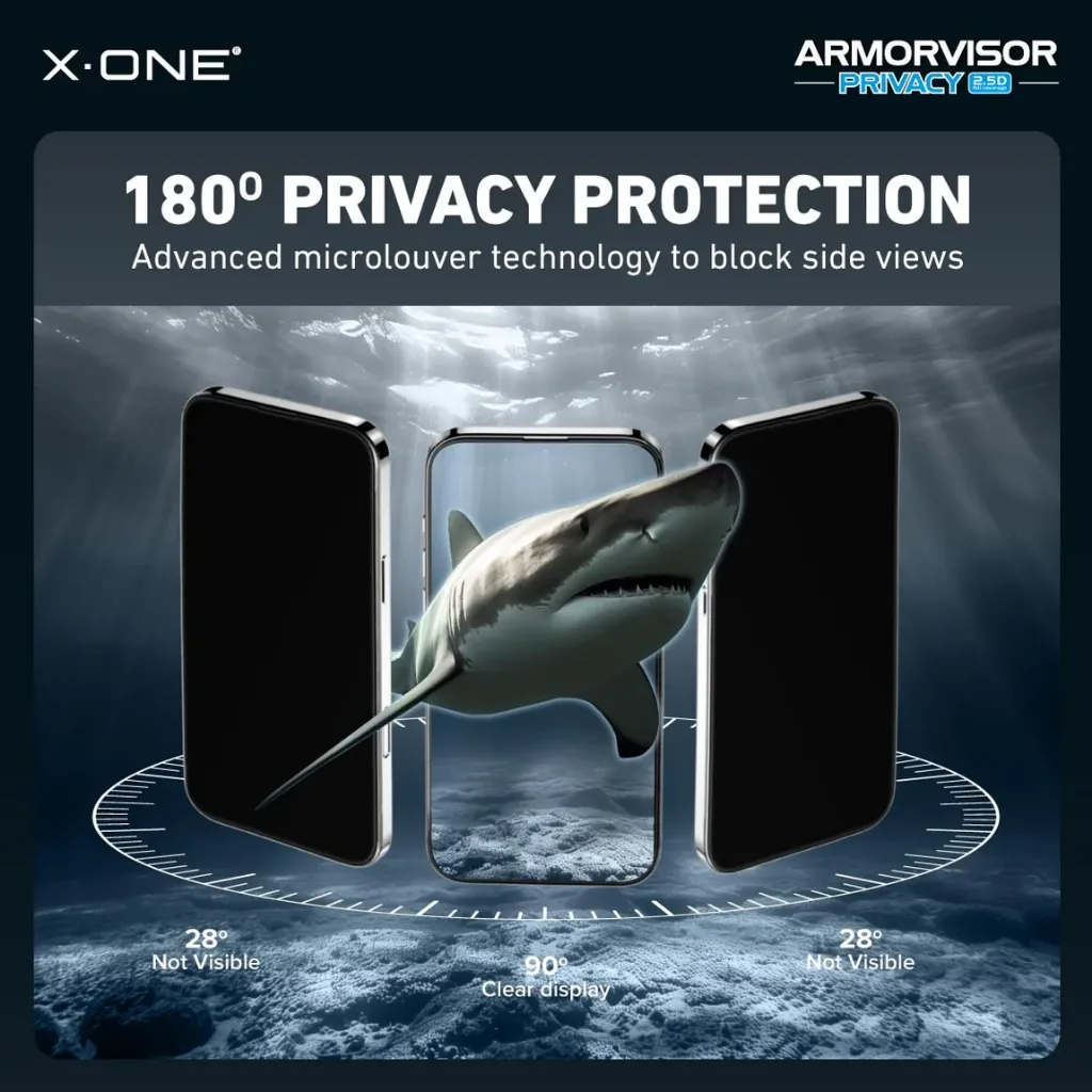 X-One Hybrid Polymer Impact – (Anti-Blue Light + Privacy) with Installer Kit For iPhone 17-3.webp