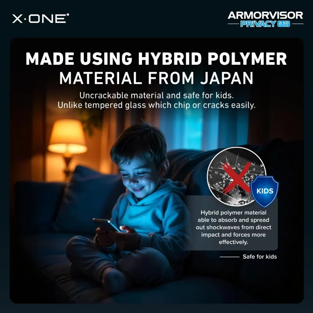 X-One Hybrid Polymer Impact – (Anti-Blue Light + Privacy) with Installer Kit For iPhone 17-6.webp
