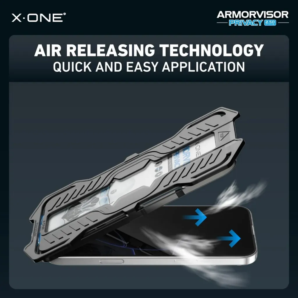 X-One Hybrid Polymer Impact – (Anti-Blue Light + Privacy) with Installer Kit For iPhone 17-13.webp