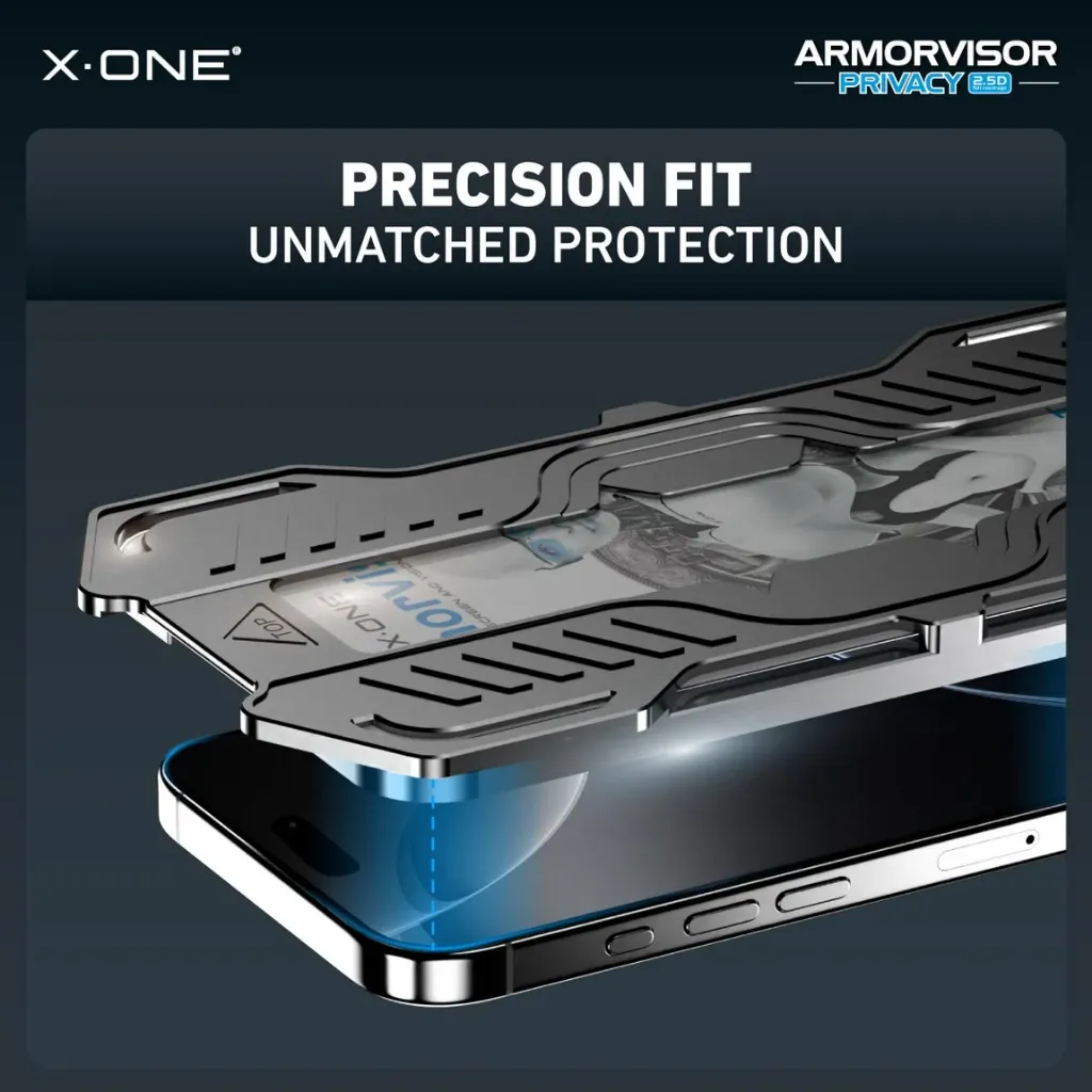 X-One Hybrid Polymer Impact – (Anti-Blue Light + Privacy) with Installer Kit For iPhone 17-14.webp