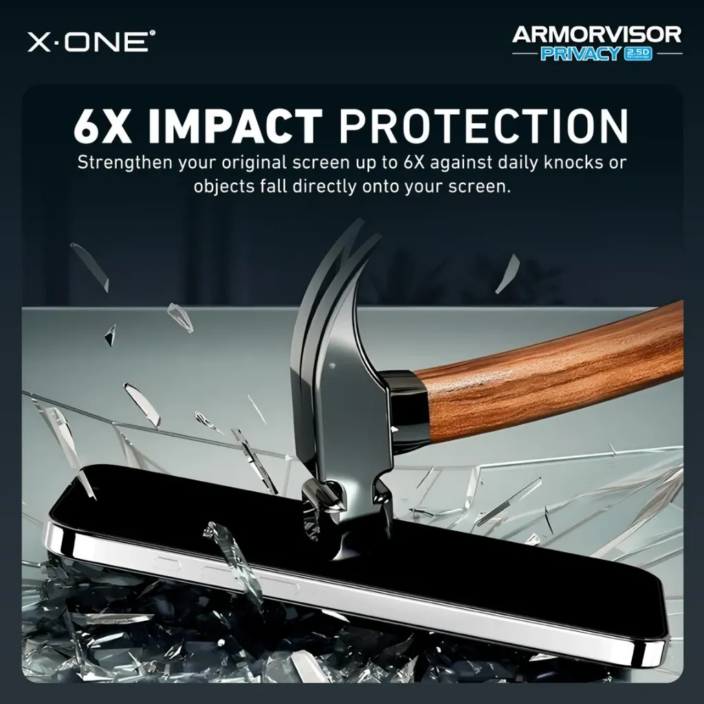 X-One Hybrid Polymer Impact – (Anti-Blue Light + Privacy) with Installer Kit For iPhone 17-7.webp