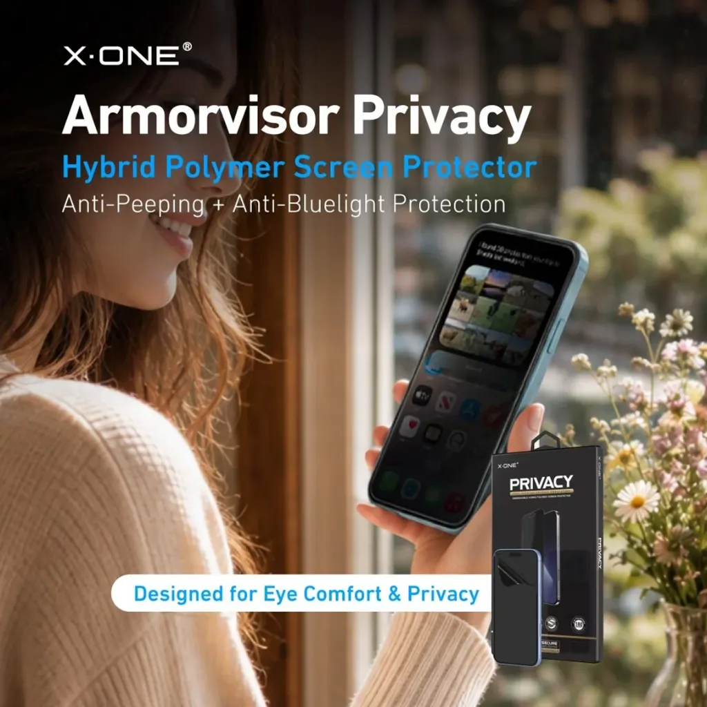 X-One Hybrid Polymer Impact – (Anti-Blue Light + Privacy) with Installer Kit For iPhone 18 Pro-2.webp