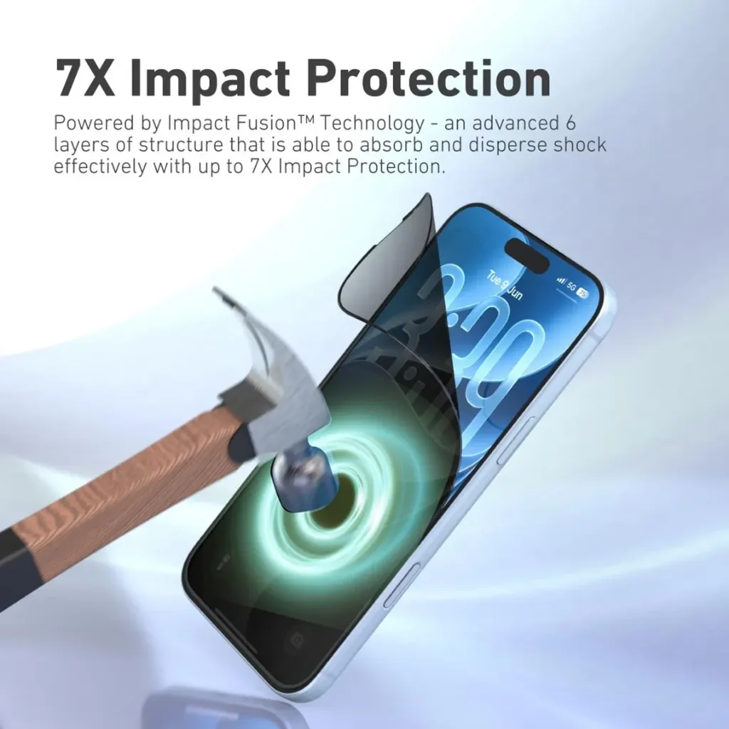 X-One Hybrid Polymer Impact – (Anti-Blue Light + Privacy) with Installer Kit For iPhone 18 Pro-7.webp