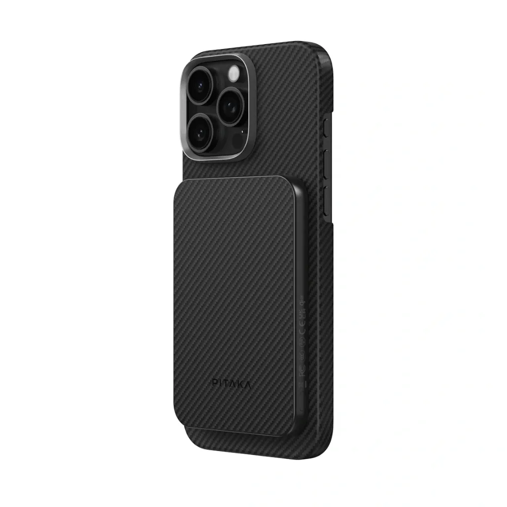 [70800501] PITAKA ARAMID FIBER MAGNETIC POWER BANK QI2 5000mah 15W- PBQ2402 - Black