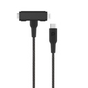Powerology 60WPD Braided USB-C to USB-C + Lightning Data & Fast Charge 1.2m/4ft - Black