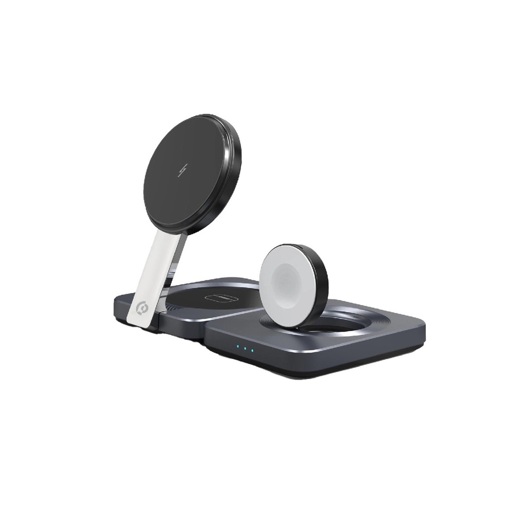 Powerology 3-in-1 Foldable Magnetic Wireless Charging Bracket - Black