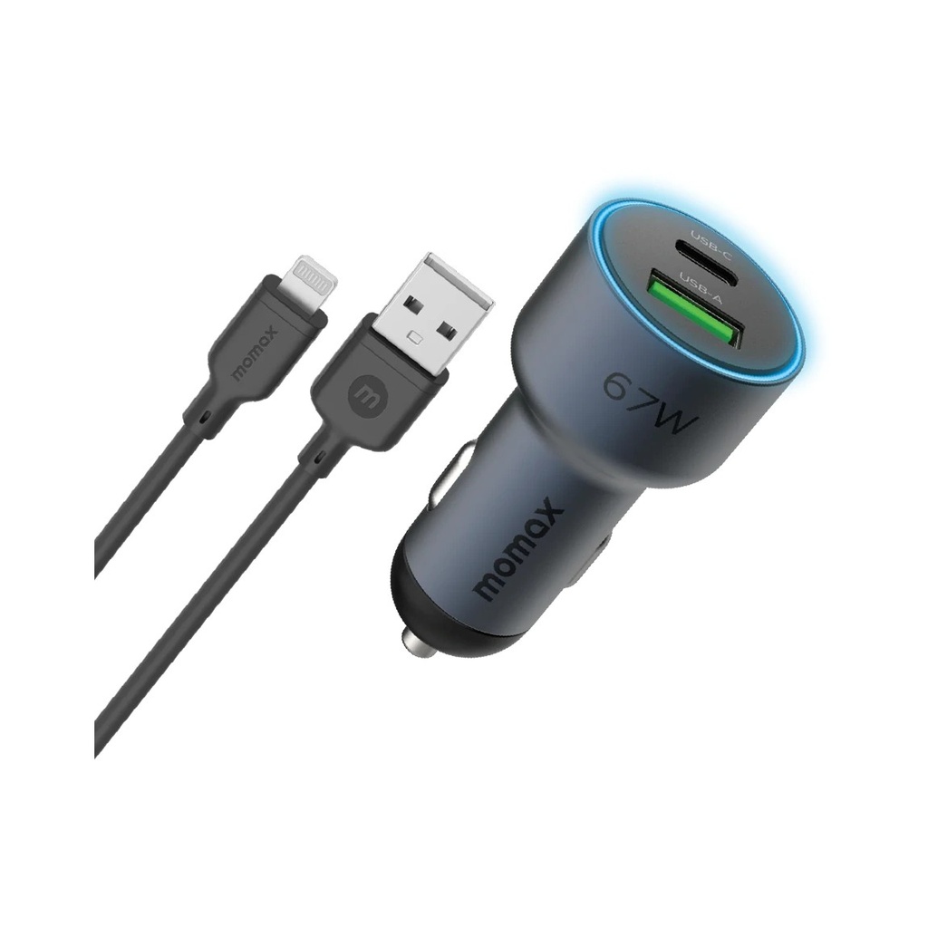 Momax move 67w dual port car charger