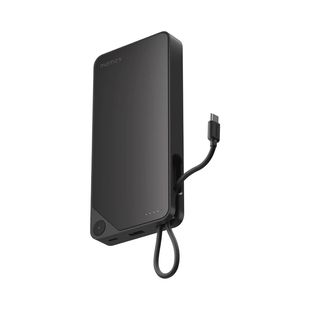 [74501301] Momax 1-Power X Power Bank 20000mAh With Built-In USB-C Cable - Black