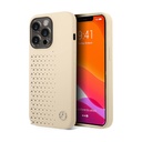 Mercedes-Benz Liquid Silicone Case With Gradient Star Horizontal Pattern For iPhone 14 Pro Max - Beige