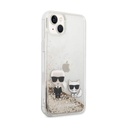 Karl Lagerfeld Liquid Glitter Case Karl And Choupette iPhone 14 Plus -Gold