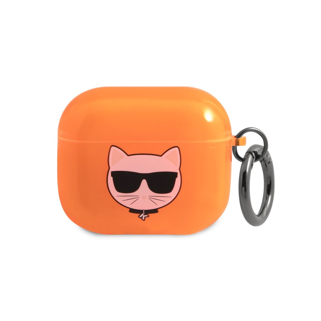 Karl Lagerfeld TPU Choupette Fluo Case for Apple Airpods 3 - Orange