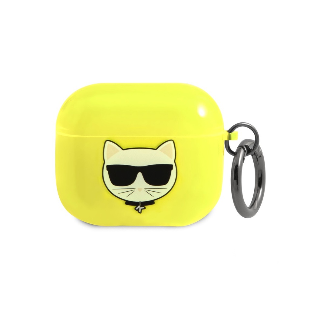 Karl Lagerfeld TPU Choupette Fluo Case for Apple Airpods 3 - Yellow