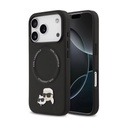 KARL LAGERFELD PU LEATHER CASE WITH KARL & CHOUPETTE HEAD PINS FOR IPHONE 17 PRO MAX - BLACK