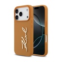Karl Lagerfeld PU Leather Case with Karl Script Logo & Buttons for iPhone 17 Pro Max - Brown