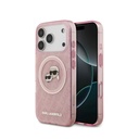 Karl Lagerfeld Case Glitter with magsafe Heads iPhone 17 Pro Pink