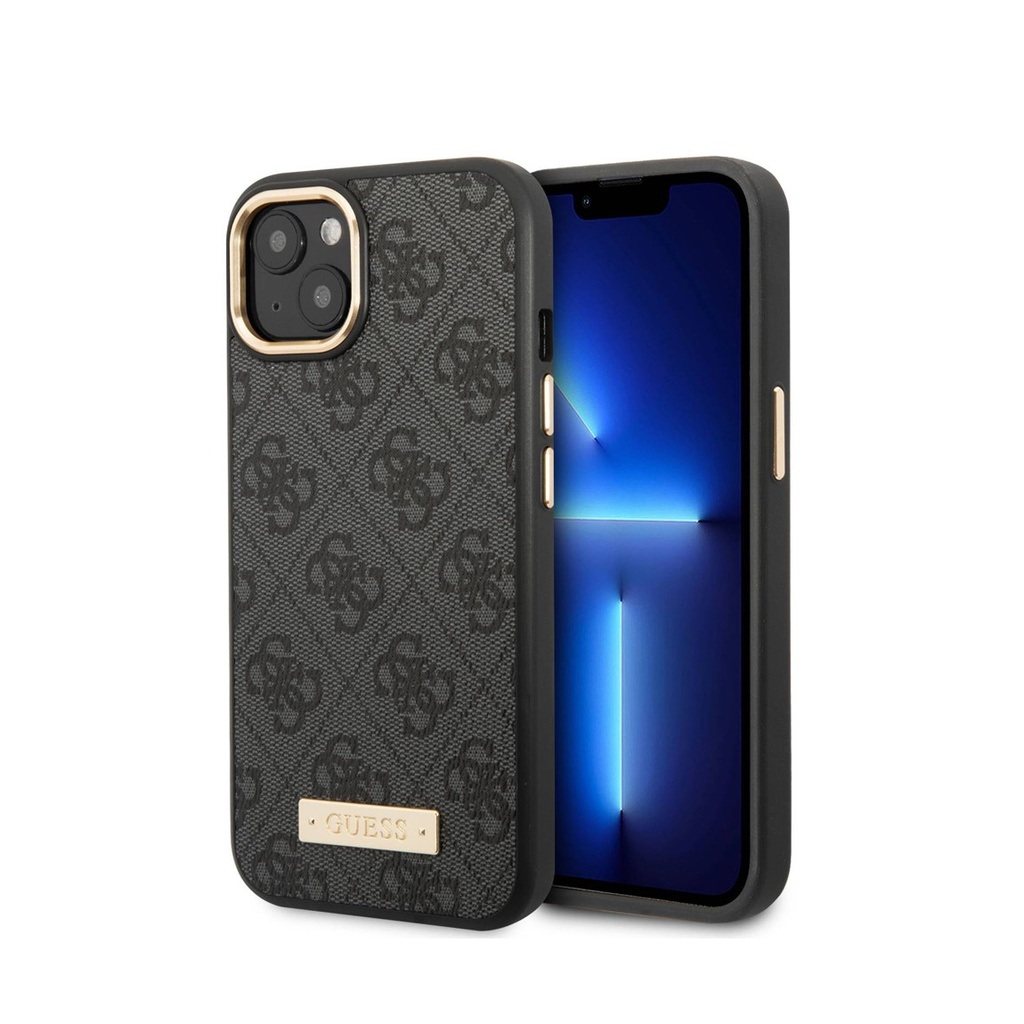 [73104901] Guess Magsafe 4G PU Case With Metal Plate Logo iPhone 14 - Black