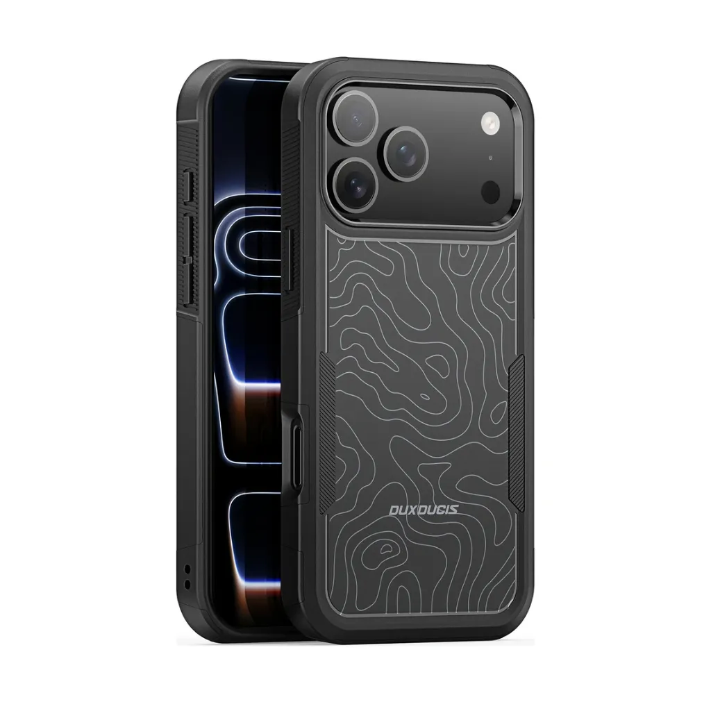 DUX DUCIS SHLD Series For iPhone 17 Pro Max Magnetic Case (Contour Pattern) - BLACK