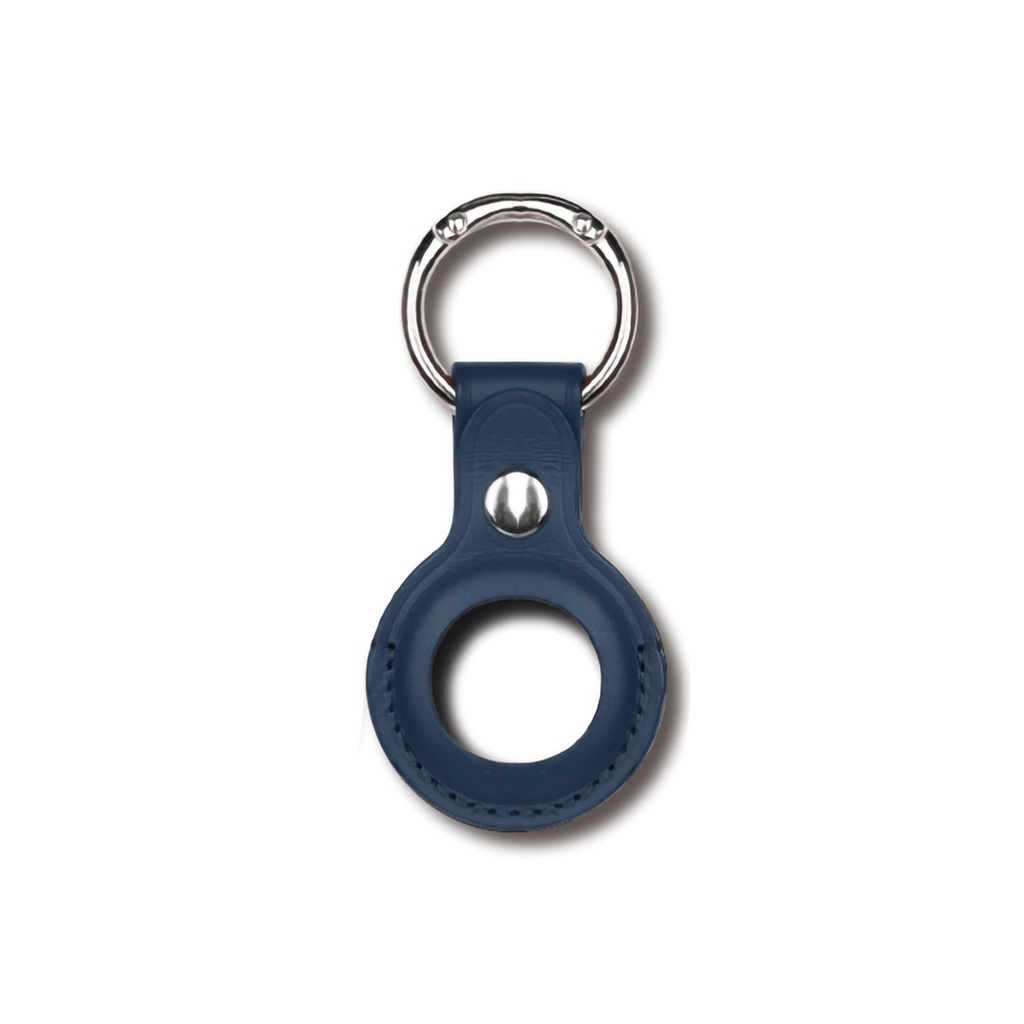 Devia Leather Secure Holder with Key Ring for AirTag – Blue