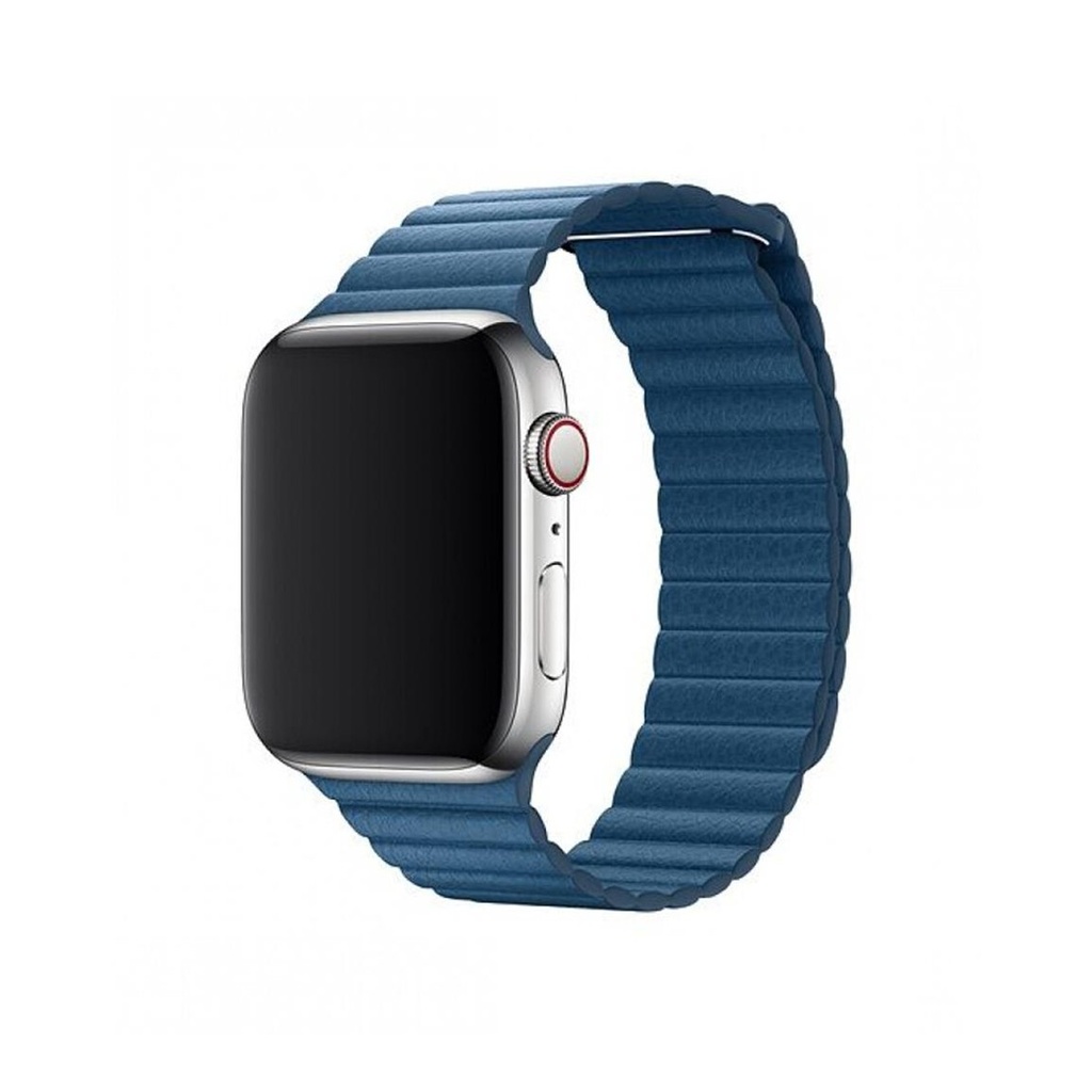 [72203701] Devia strap Elegant Leather Loop for Apple Watch 44mm/ 42mm cape cod blue