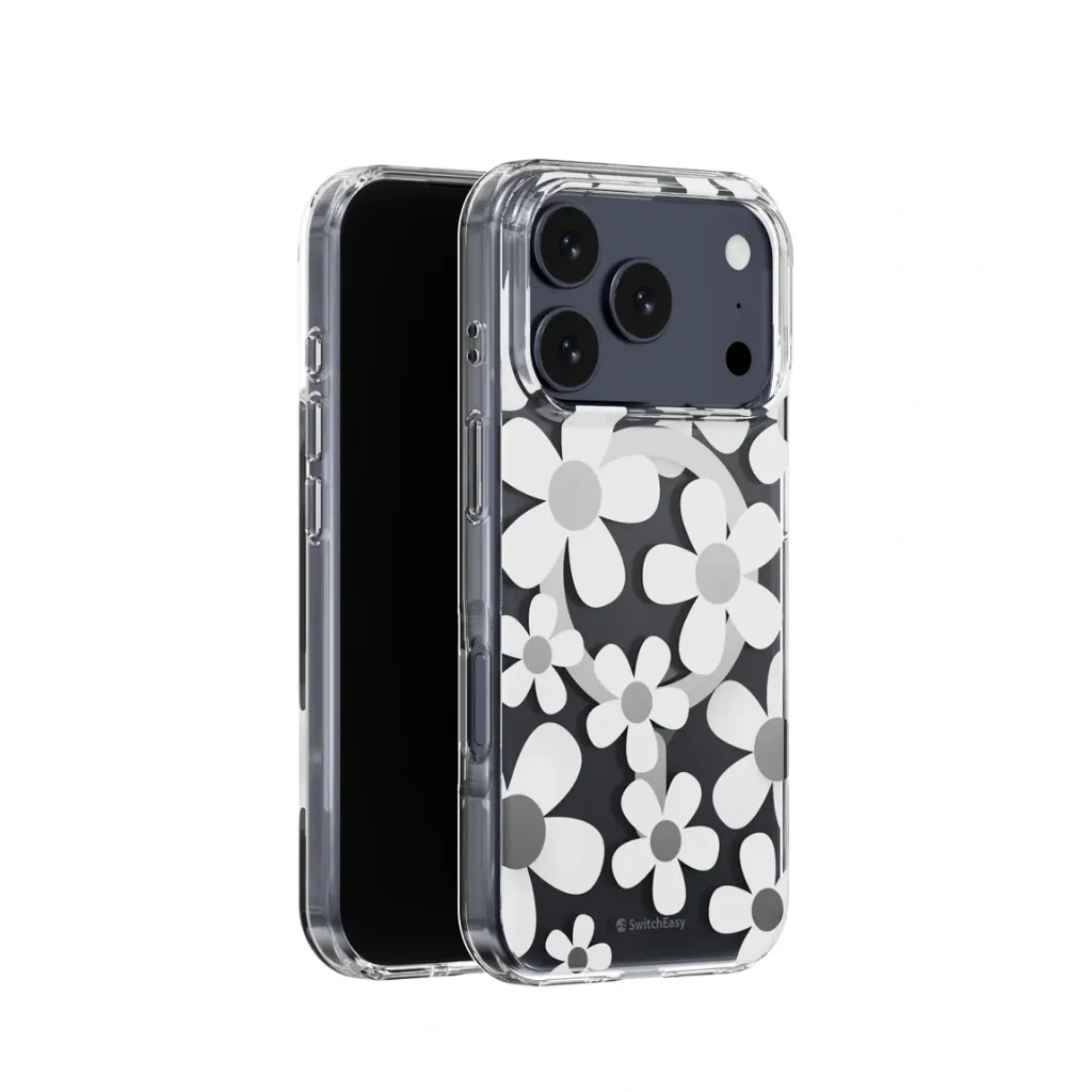 SwitchEasy Fleur 3D Patterned Shockproof Case for iPhone 17 Pro | MagSafe - White